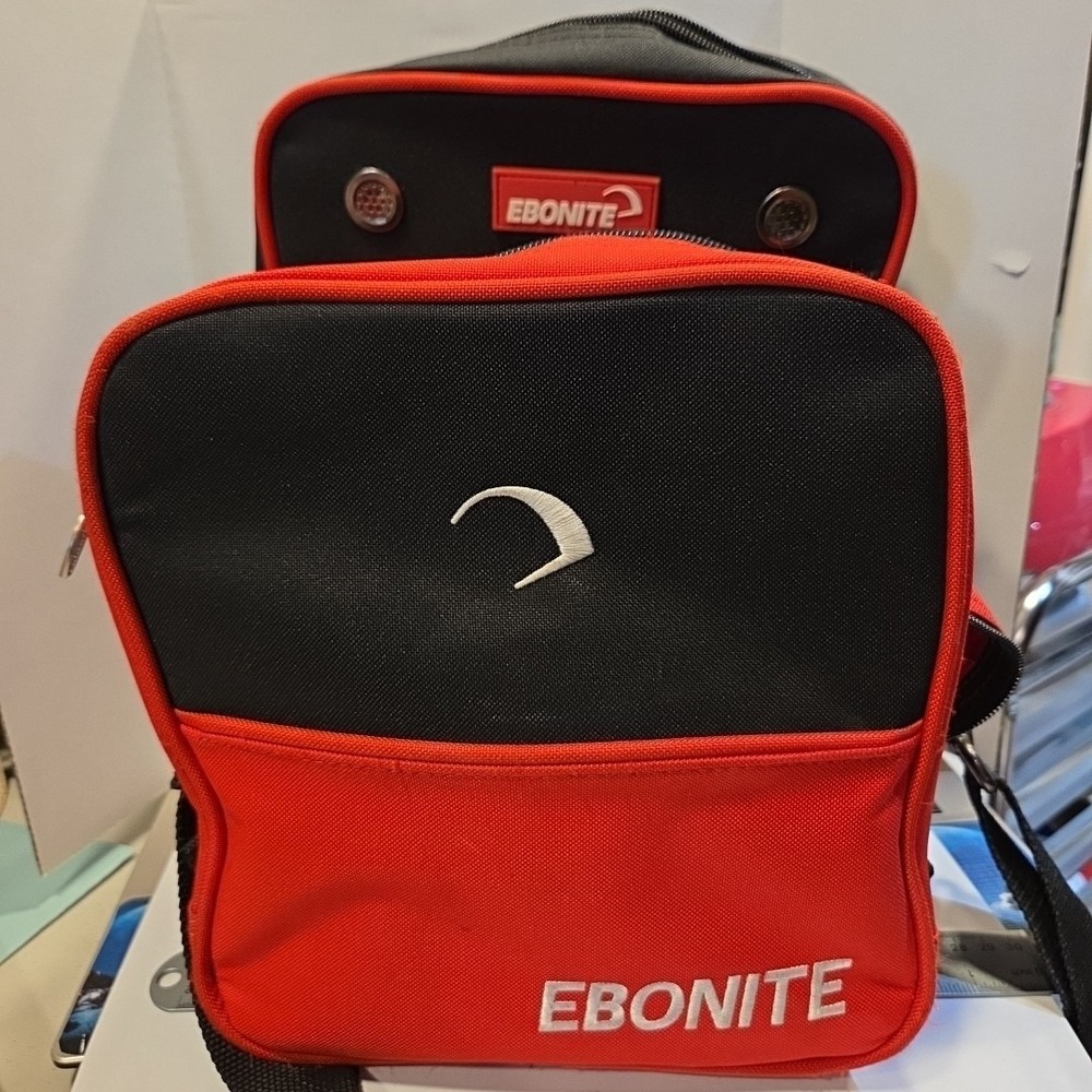 Ebonite Bowling Ball Bag Single Ball Shoulder Strap Red Black Clean